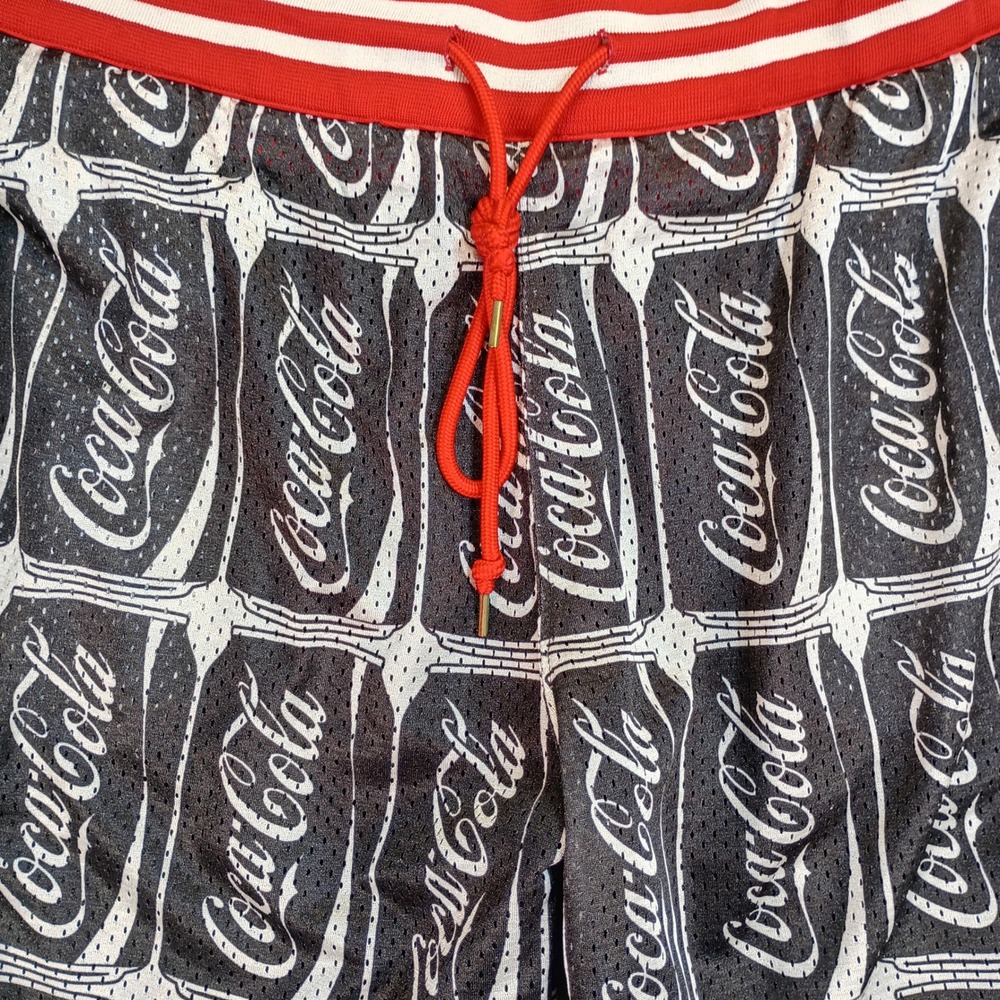 Joyrich Coca-Cola Mesh Shorts Men XL Black Red All Over Print Basketball